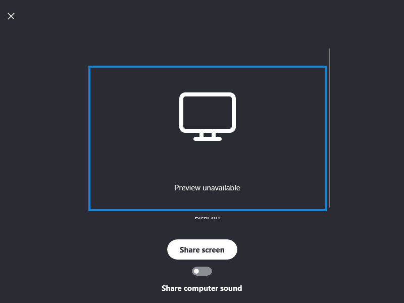 Кнопка Поделиться экраном в окне Skype