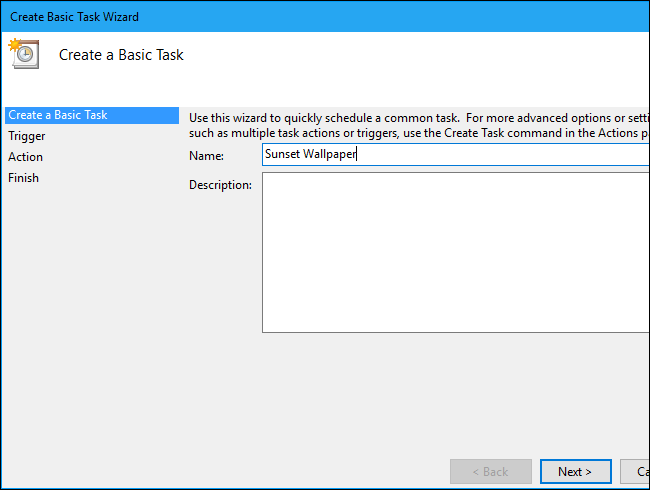 Назначение имени задачи