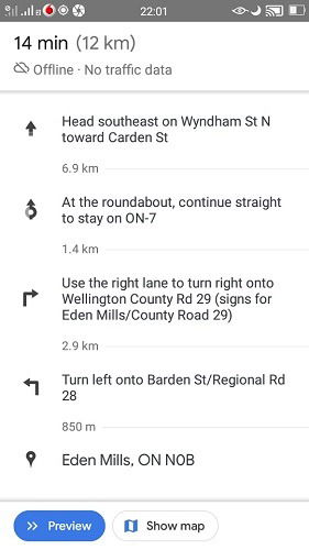 Оффлайн навигация без данных о трафике
