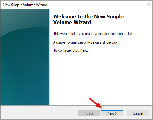 Мастер создания простого тома — шаги