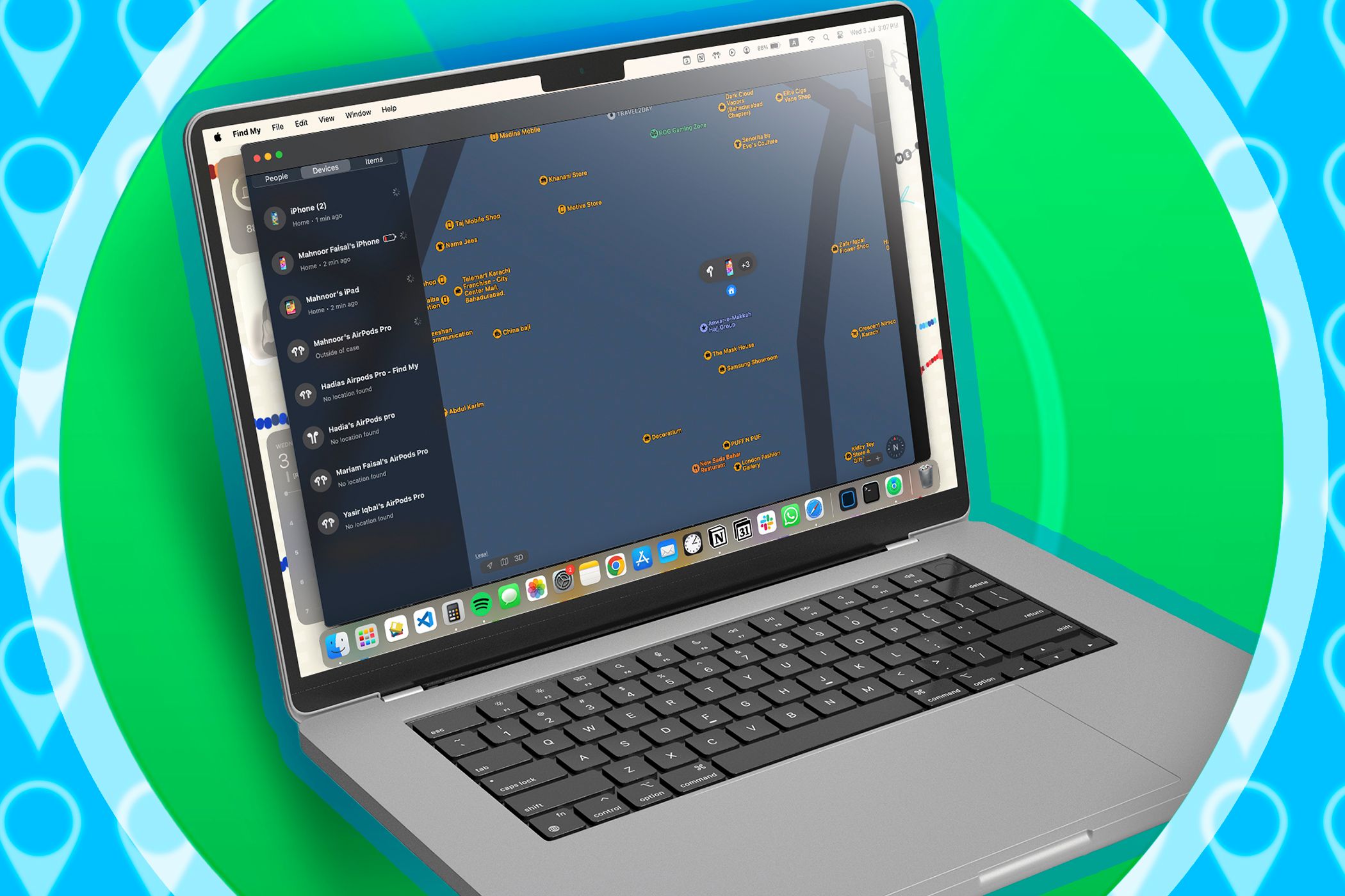 Настройка и использование Локатора на Mac