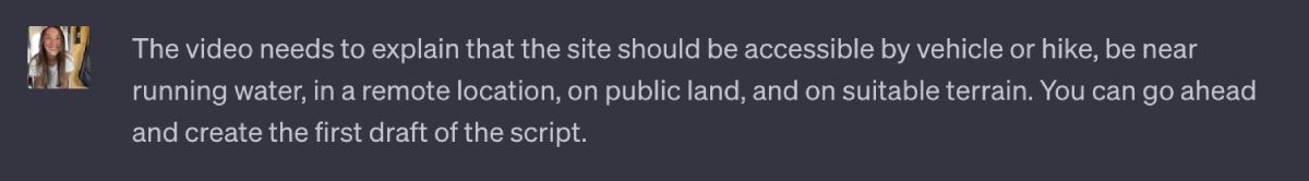 Объяснение, что должно быть в сценарии для ChatGPT