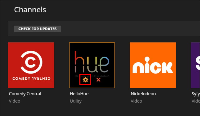 Шестерёнка настроек HelloHue