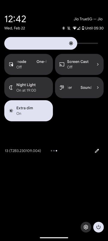 Google Pixel Extra Dim tile