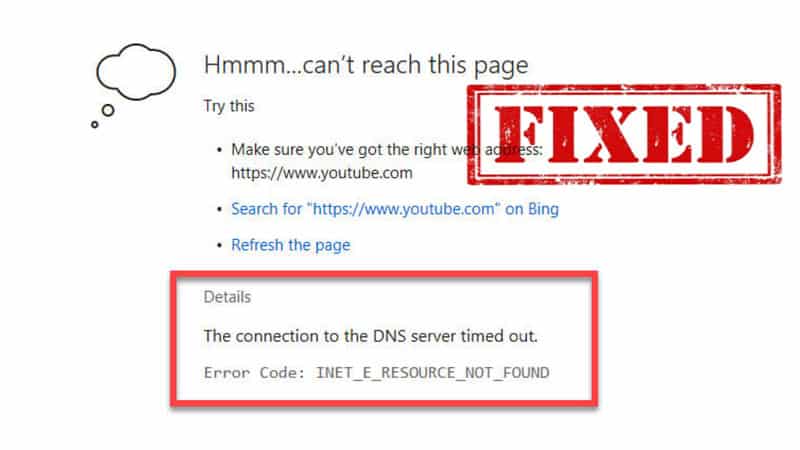 Corrigir INET_E_RESOURCE_NOT_FOUND no Windows 10