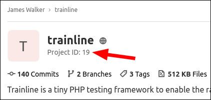 Скриншот ID проекта в GitLab
