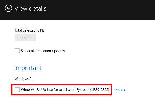Important Windows Update