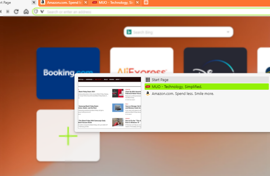 Циклер вкладок в Vivaldi