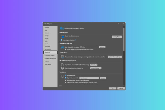 Outlook: автоархивация недоступна — исправление