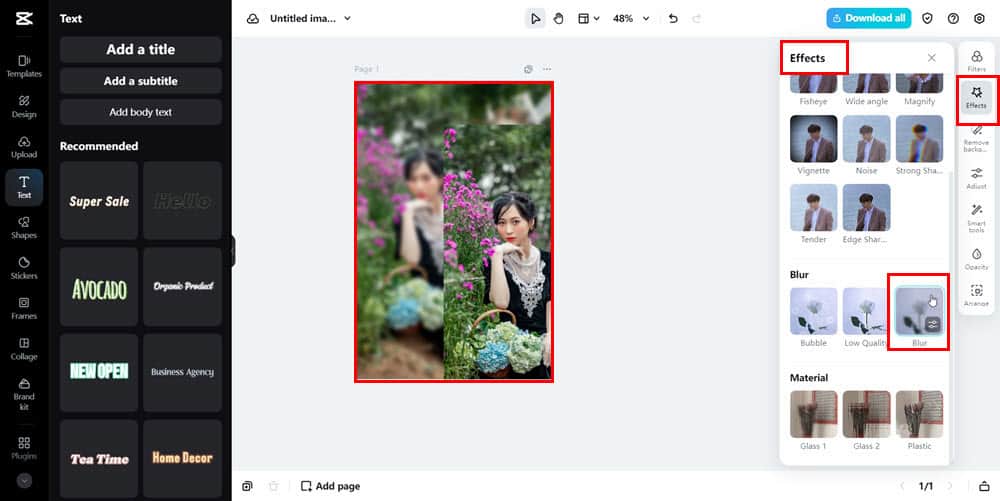 Применение размытия