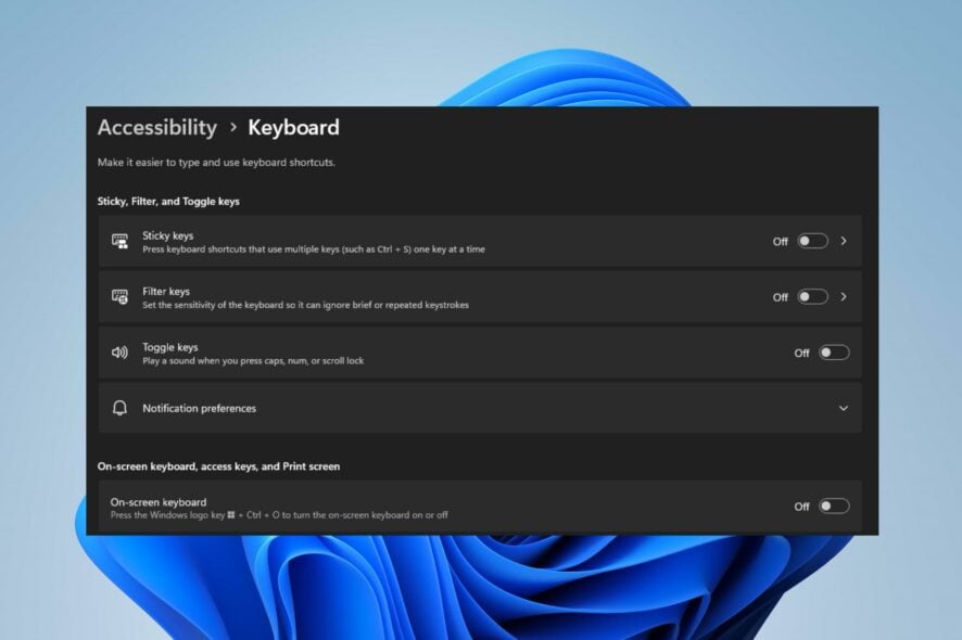 Отключить уведомление Caps Lock в Windows