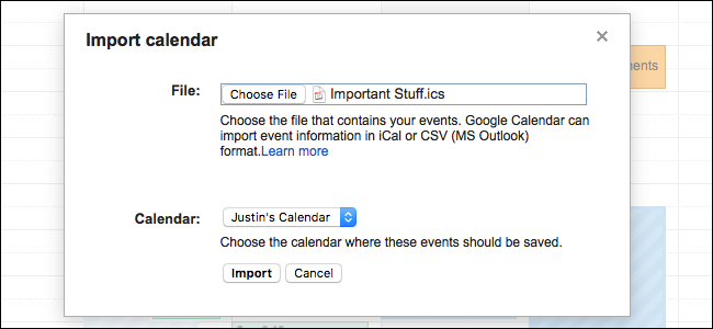 Добавить iCal в Google Календарь