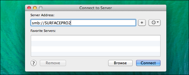 Подключение к SMB-ресурсу Windows с Mac через smb://