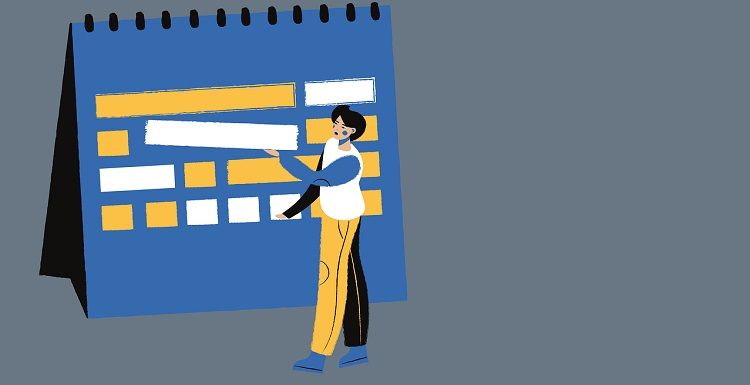 Человек управляет расписанием