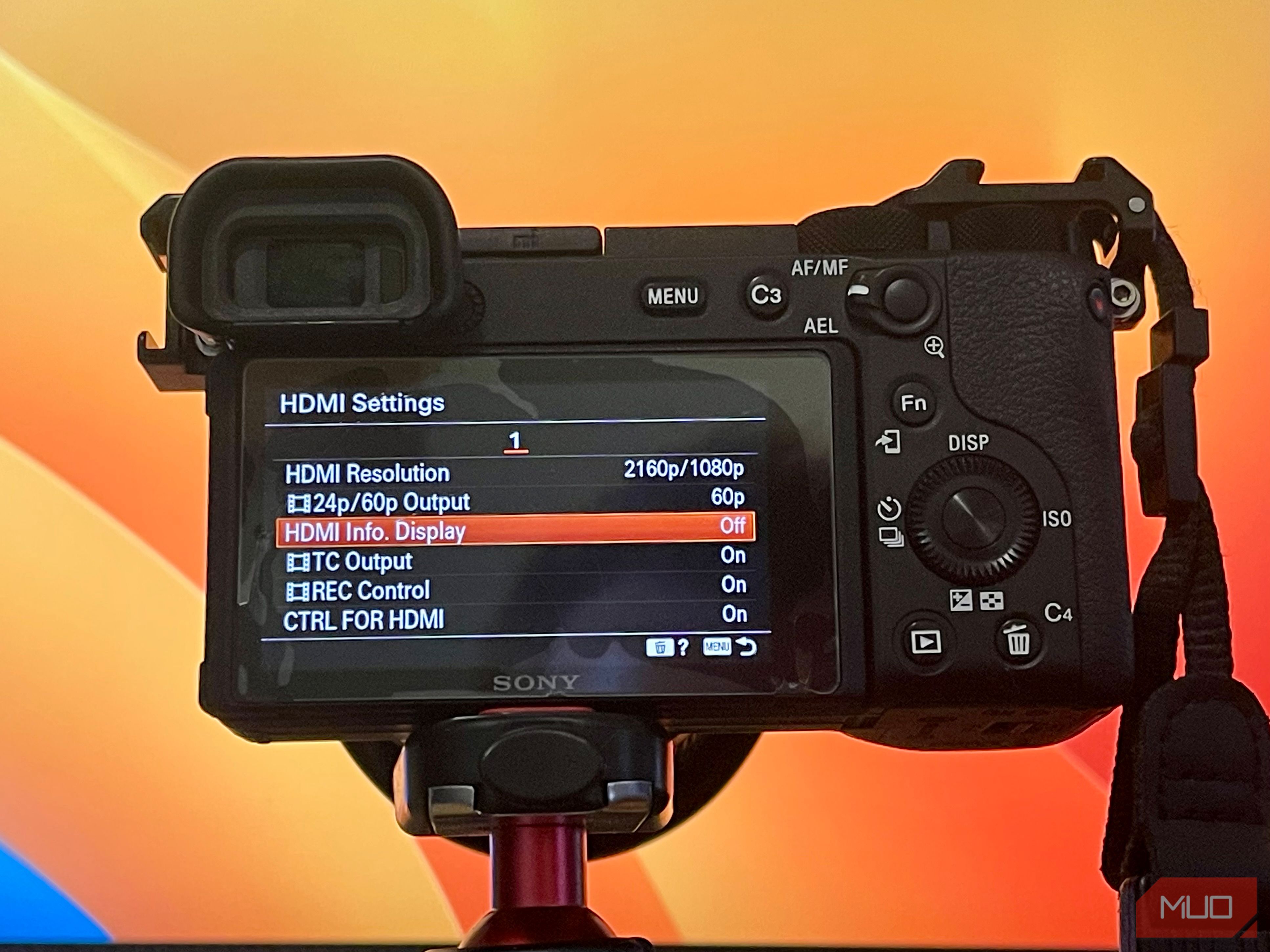 Меню Sony a6600 — HDMI Info. Display выключено
