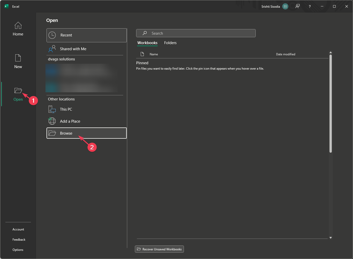 Открыть файл через Обзор