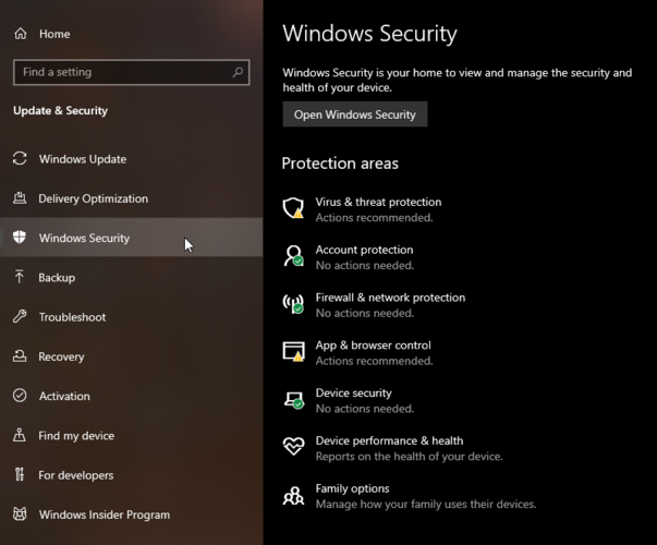 Брандмауэр и защита сети