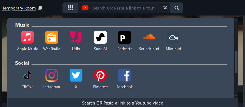 Список доступных потоковых платформ в Watch2Gether