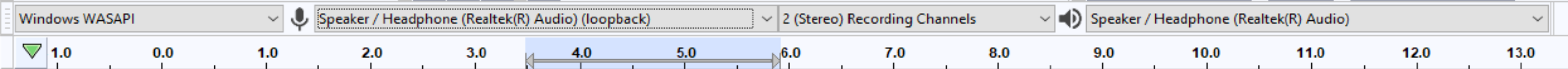Опция Windows WASAPI в Audacity