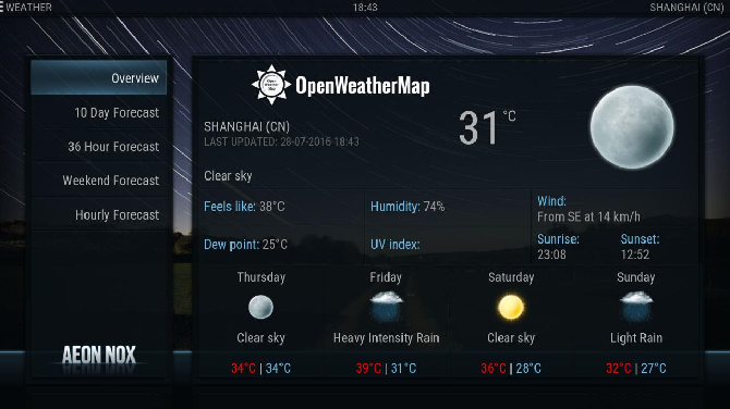 Скин Aeon Nox с большими постерами и футуристичными шрифтами