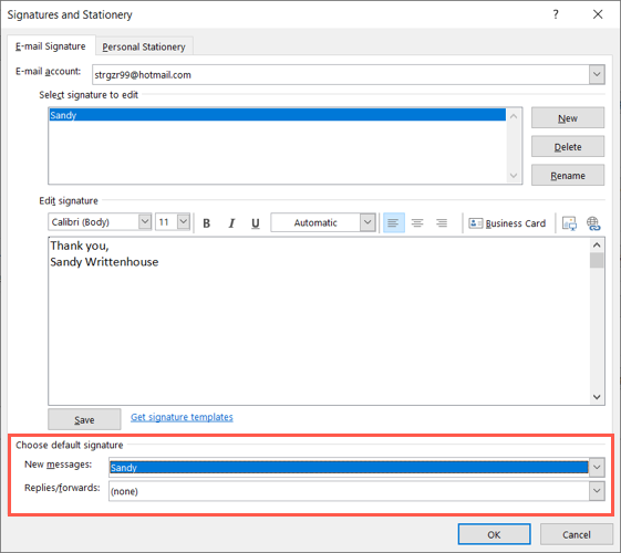 Выпадающие списки подписи по умолчанию