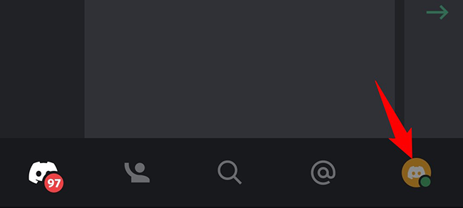 Выберите значок профиля внизу.