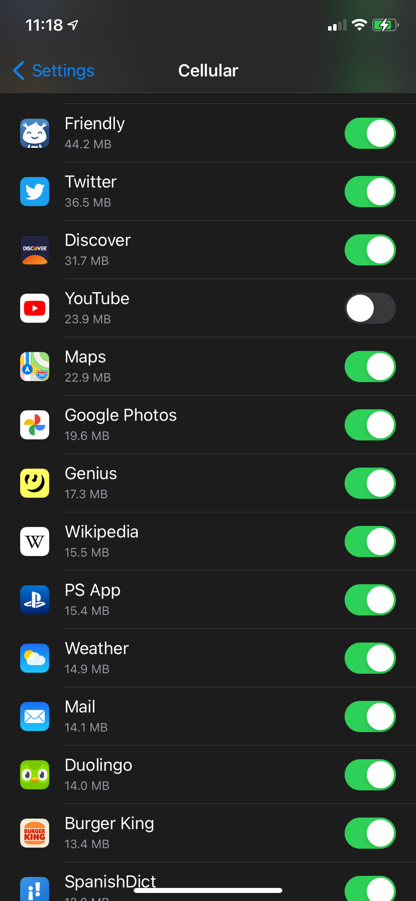 iPhone YouTube Check Data Usage