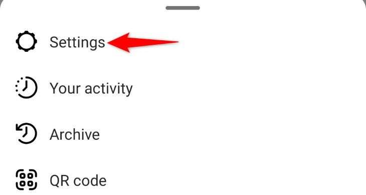 Выберите «Настройки».