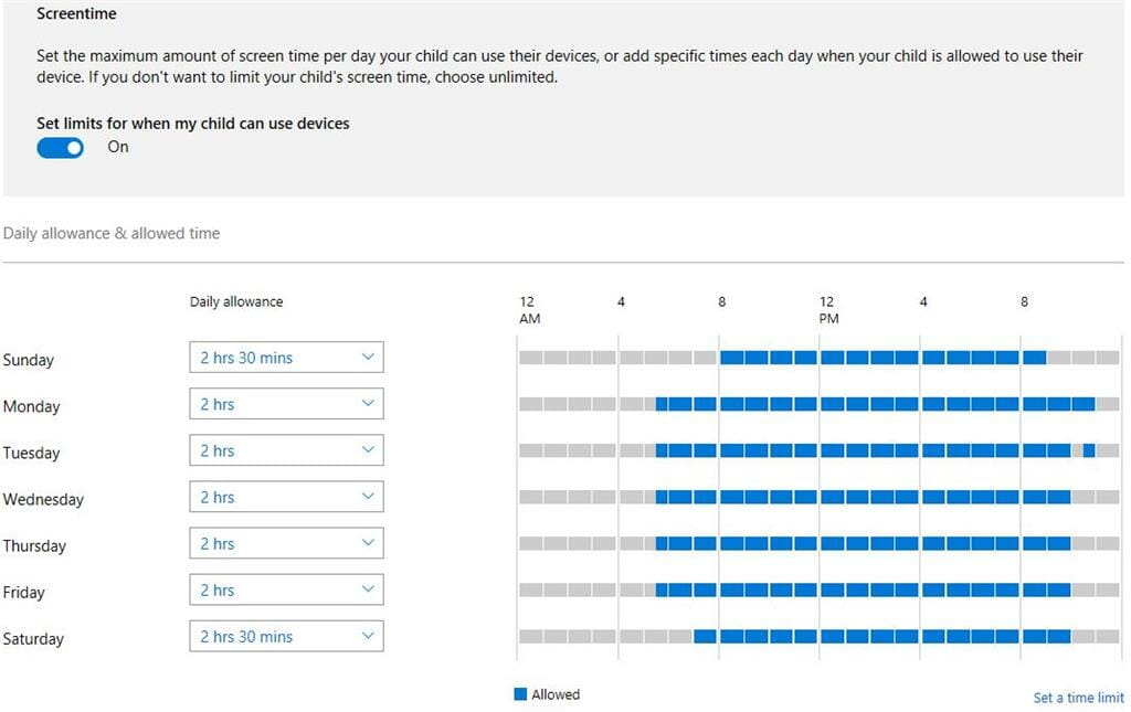 Установите дневной лимит времени перед экраном
