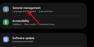 Путь General management и Reset в настройках