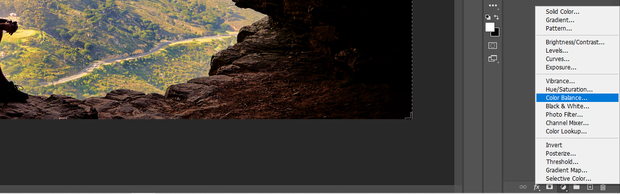 Создание корректирующего слоя Color Balance в Photoshop