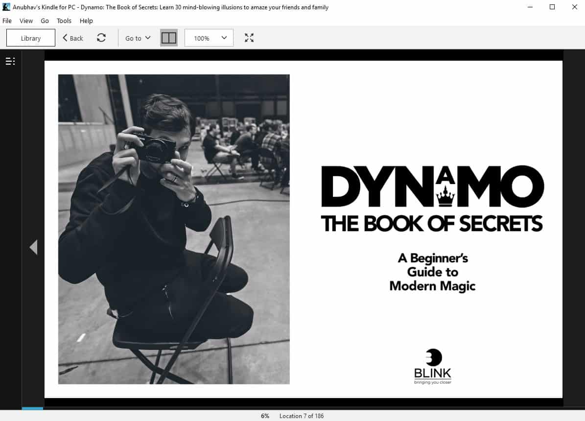 Чтение книги в приложении Kindle на компьютере