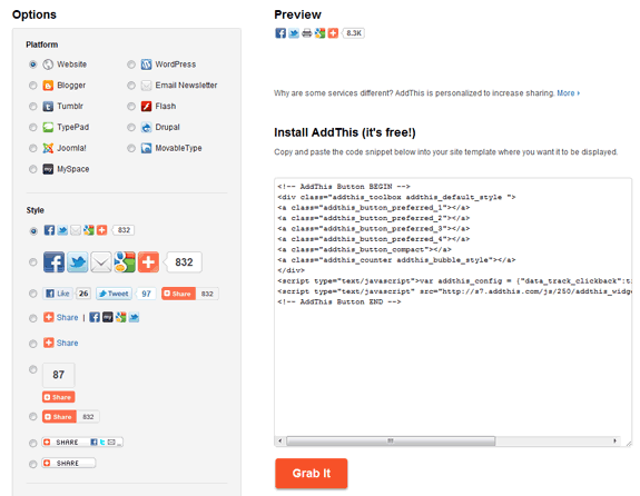 AddThis Platform auf Website einstellen