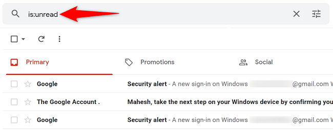 Поиск непрочитанных писем в Gmail