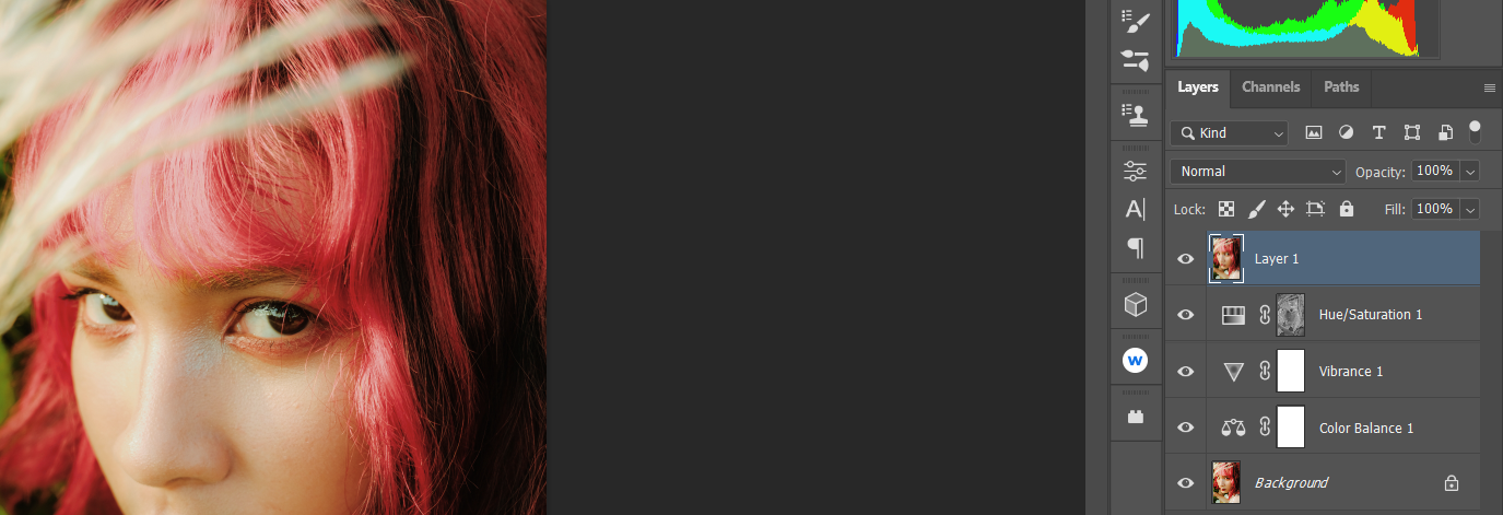 Создание Stamp Visible слоя для портрета