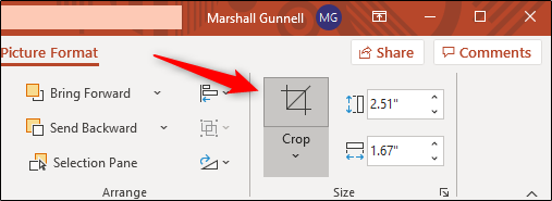 Кнопка подтверждения обрезки для фигуры