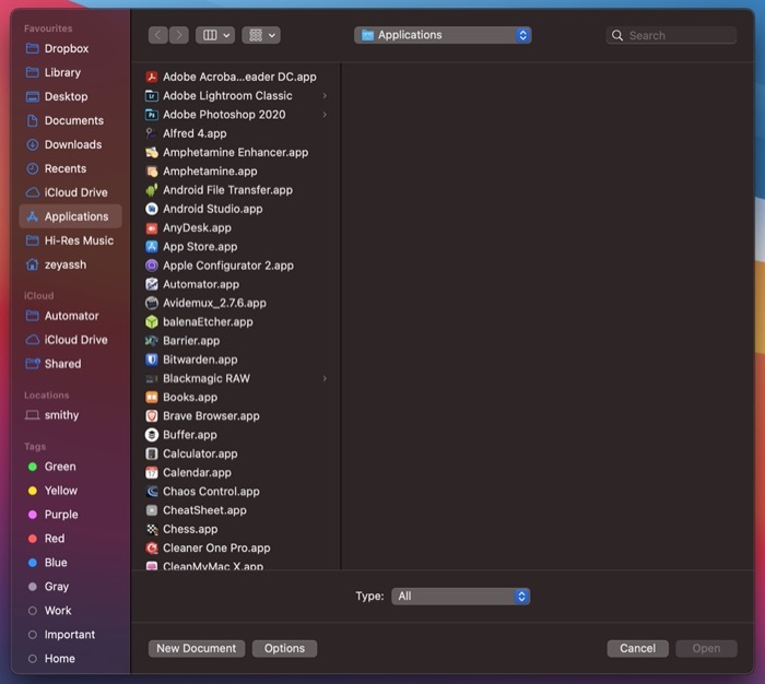Закрыть все приложения на Mac через Automator