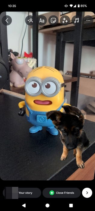 Добавление кастомного стикера в сторис Android