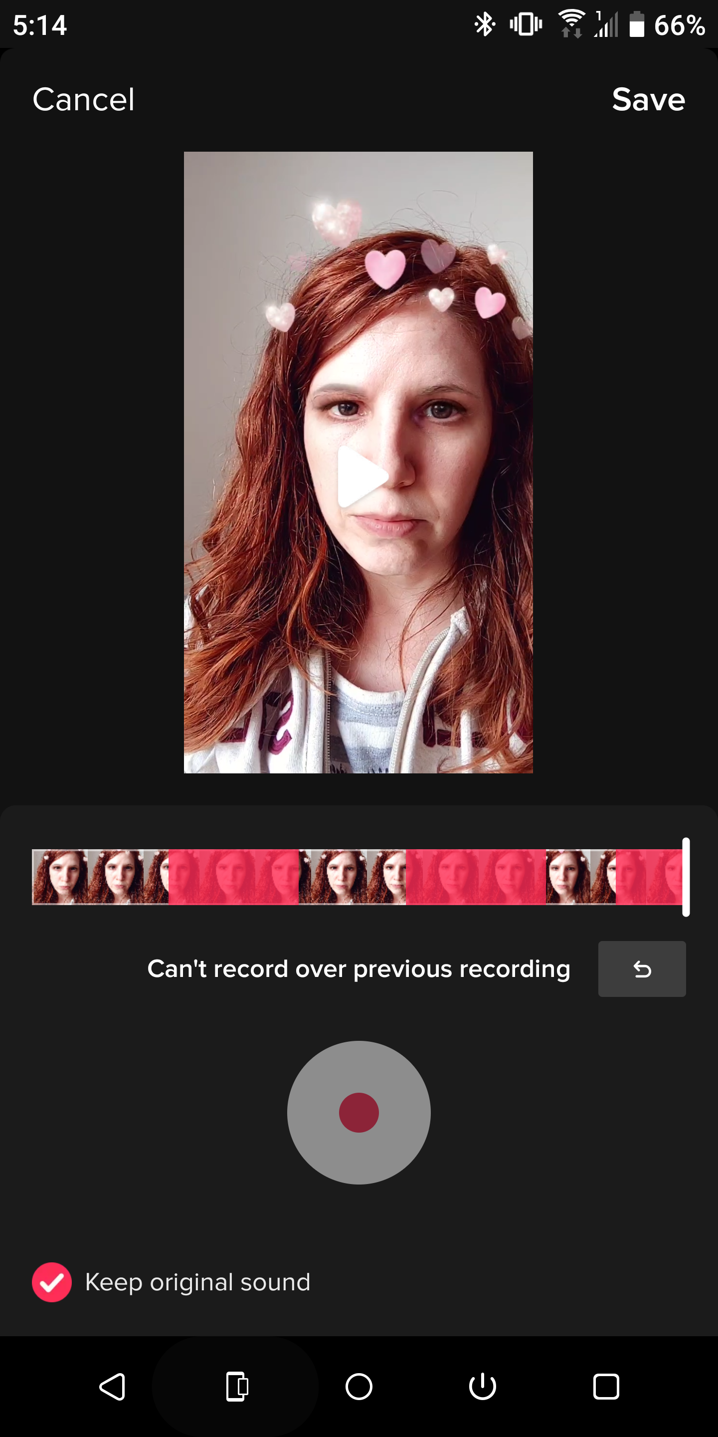 TikTok voiceover screen