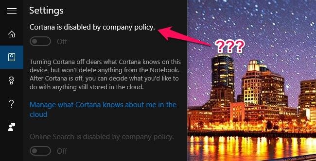 Исправить «Отключено политикой» в Windows 10