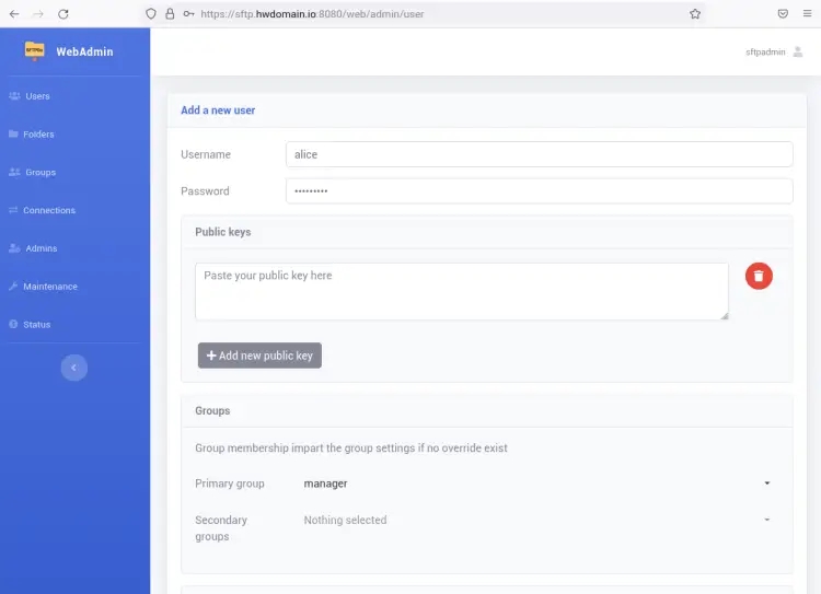 Создание пользователя