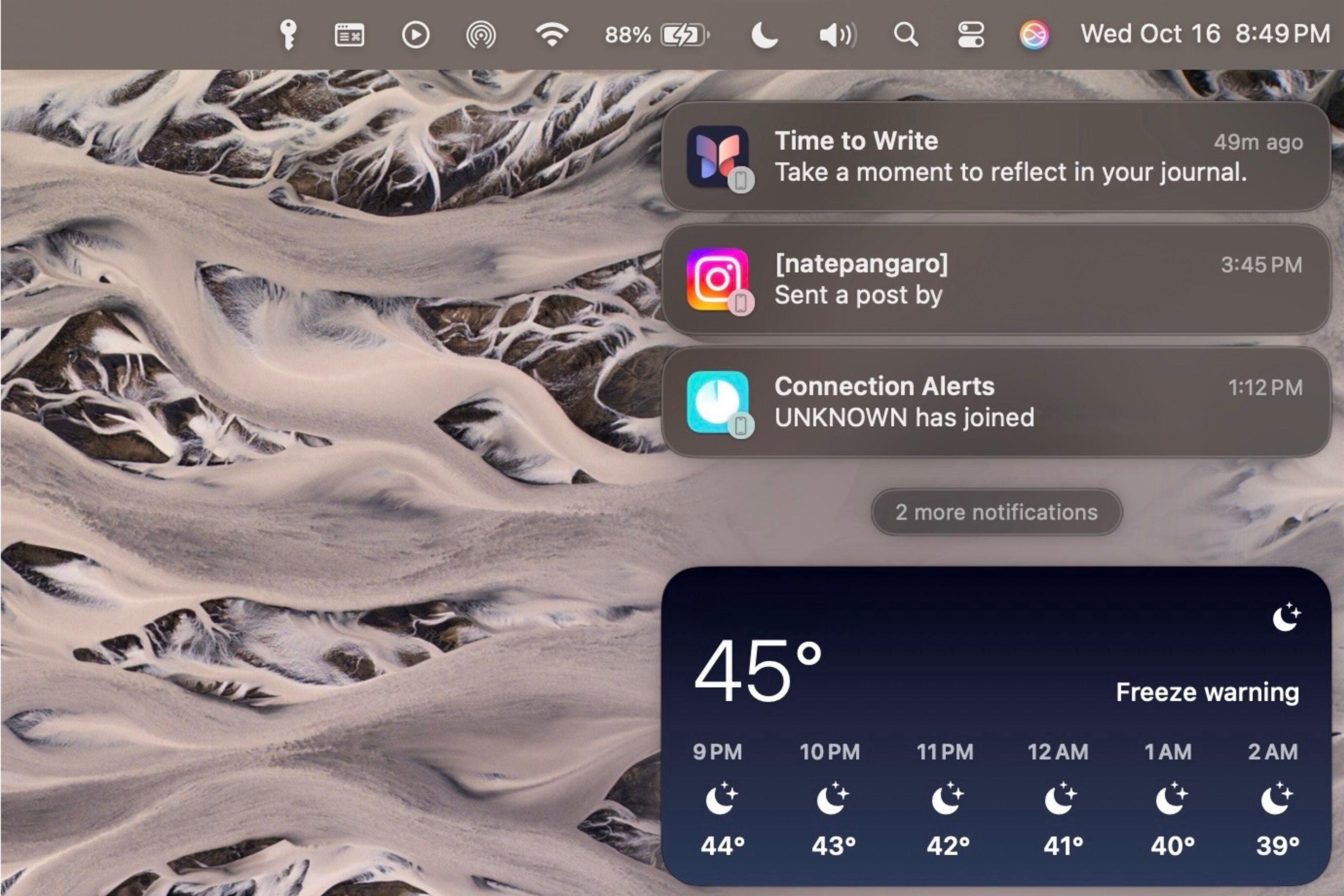 Уведомления iOS на Mac от приложений, не совместимых с macOS.