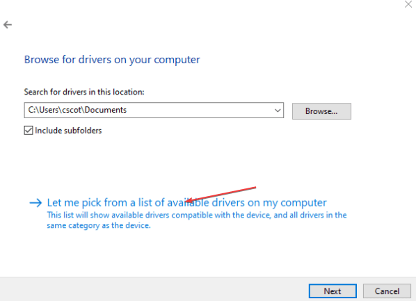 Окно выбора драйвера: список доступных версий Prolific