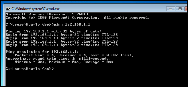 Тестирование сети с помощью ping