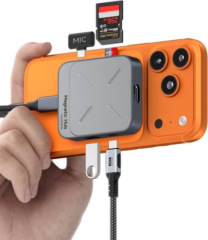 Магнитный USB‑C хаб на задней панели телефона