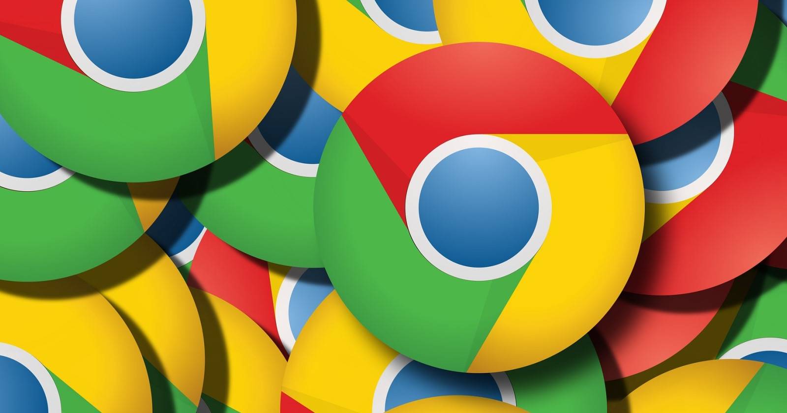 Несколько значков Google Chrome, наложенные друг на друга