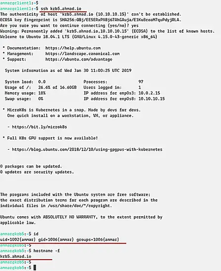 Вход по SSH через Kerberos