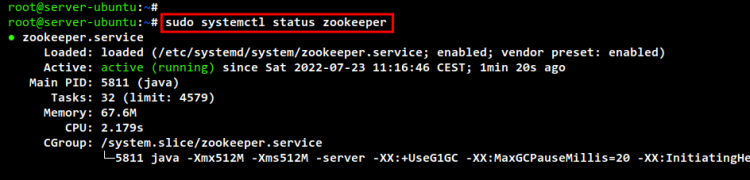 Статус сервиса Zookeeper в systemd