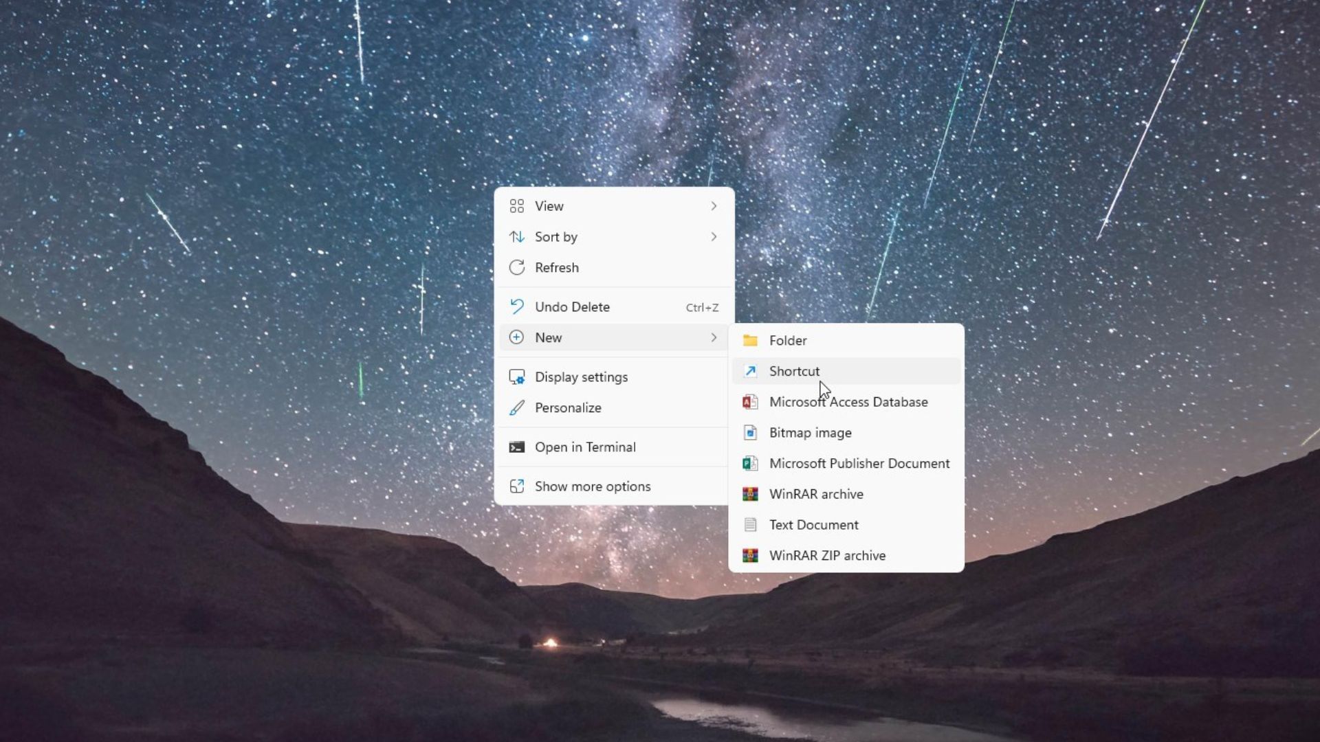 Создание ярлыка на рабочем столе