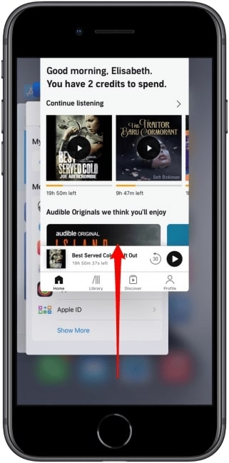 Screenshot des App‑Wechslers mit einer geschlossenen App
